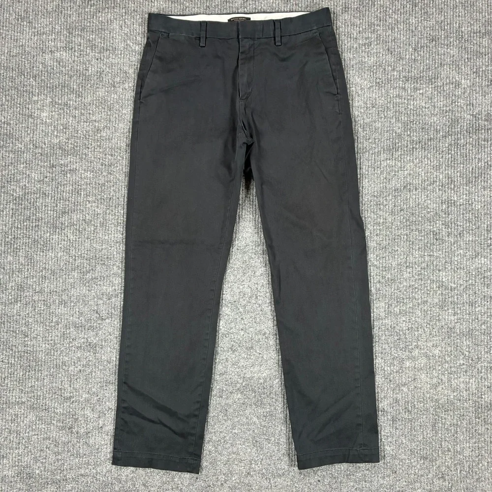 Banana Republic Emerson Chino Pants Mens Size 33x34 Slim Straight Black Casual